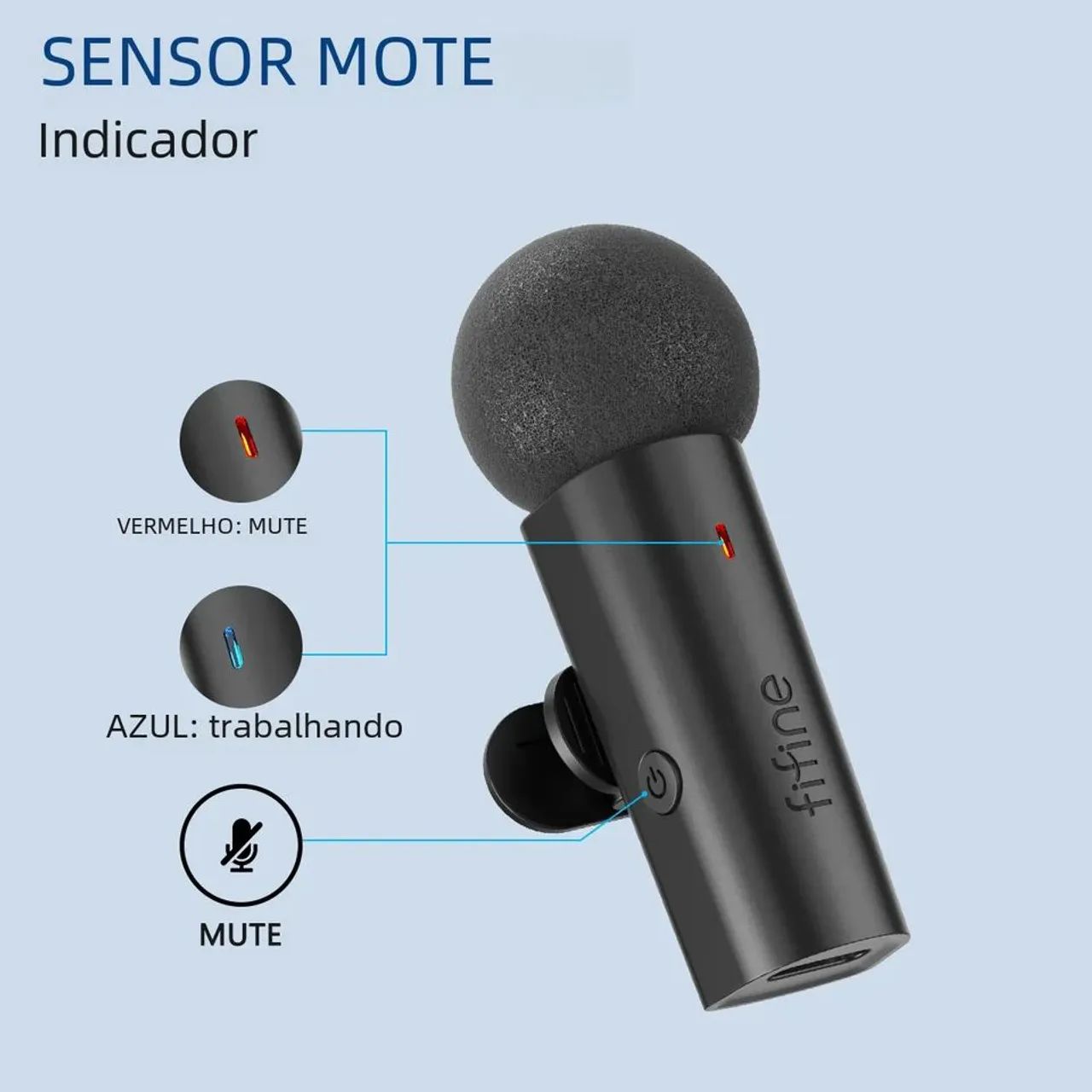 Microfone FIFINE M6 Profissional - Lapela sem fio, USB-C, 2.4ghz, recarregável - Foto 2