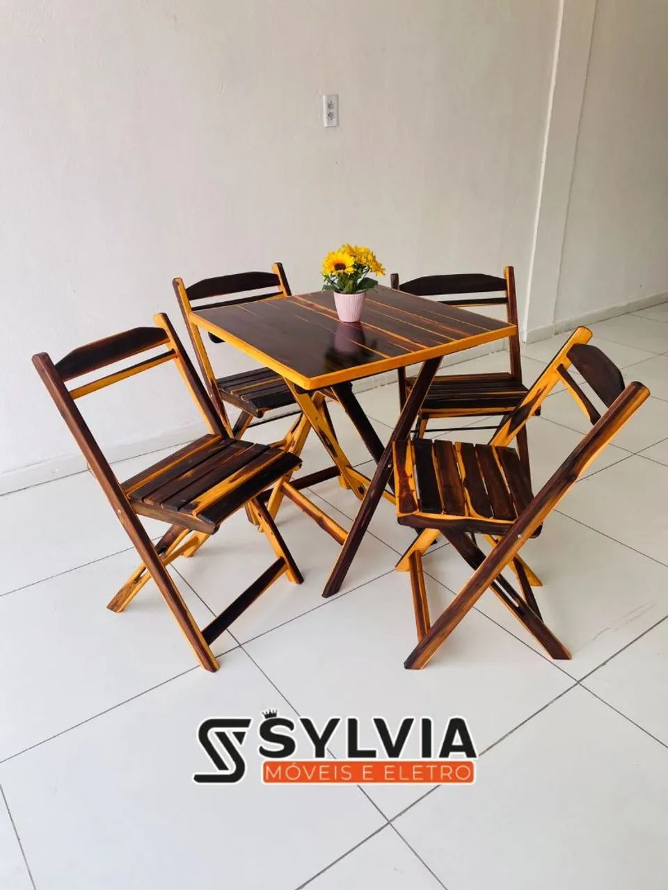 CONJUNTO DOBRÁVEL 70X70 ENVERNIZADA  - Foto 5