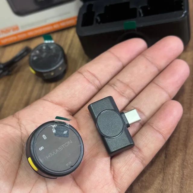 Microfone de Lapela Sem Fio Tipo-C Duplo - Compatível com iPhone 15/16 e Android  - Foto 5