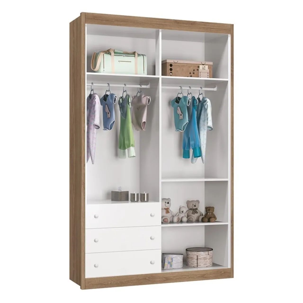 Jogo de Quarto Infantil Joãozinho com Guarda Roupa ,Cômoda e Berço cama - Foto 3