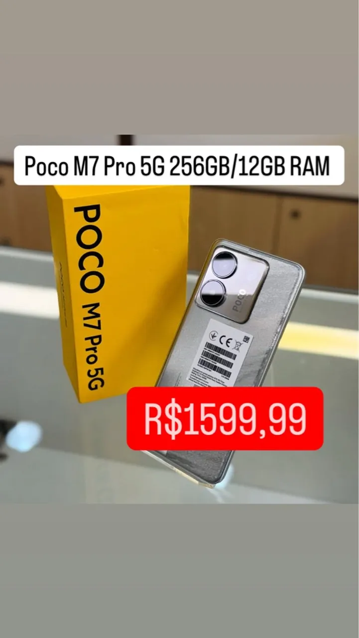 Poco M7 Pro 5G NFC 256GB/12GB RAM Novo Entregamos Grátis Garantia Promoção Terça- Feira