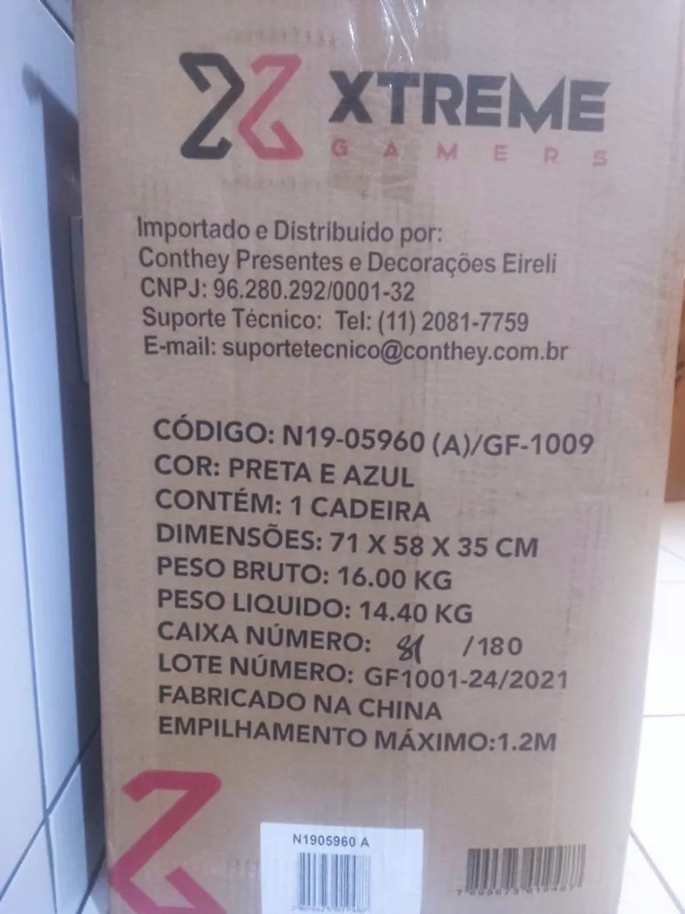 Cadeira Xtreme Gamers Azul e Preta - Foto 3