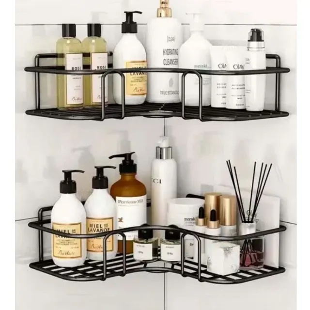Kit Com 2 Suporte Organizador De Metal Para Banheiro, Cozinha, Prateleira