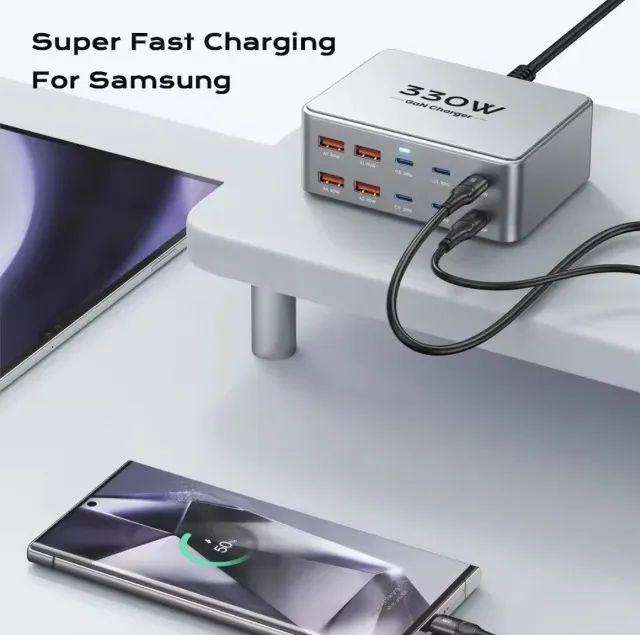 Carregador Turbo com 10 Saídas Usb A e Tipo C 330w - Foto 3