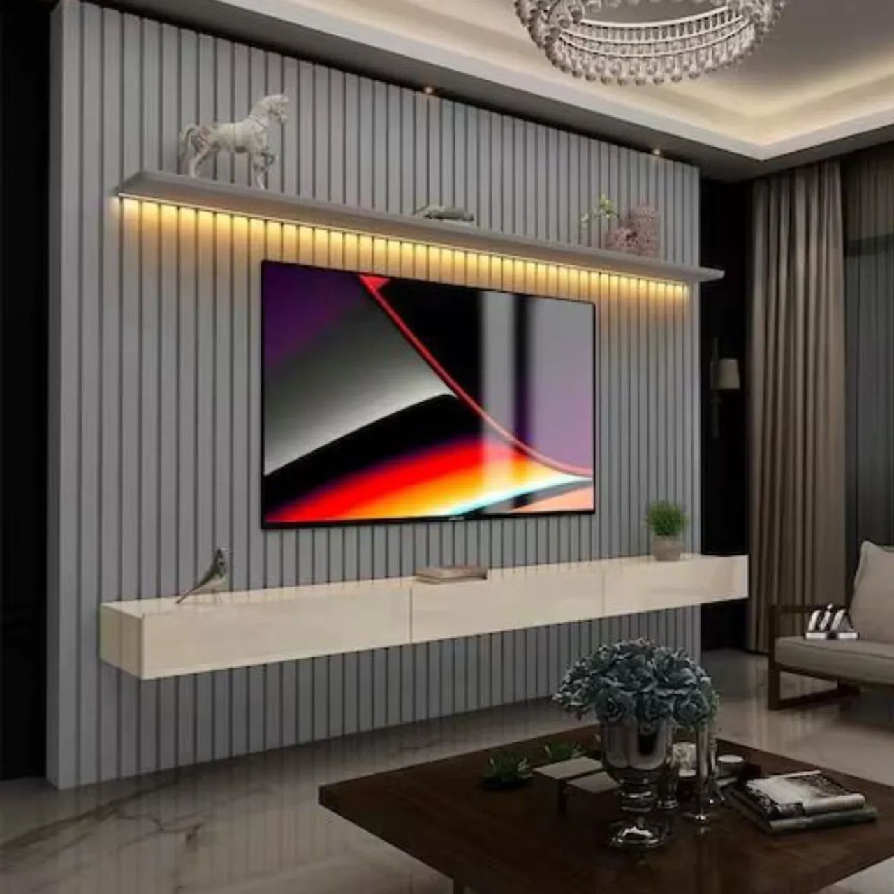 Painel ripado MDF grande 