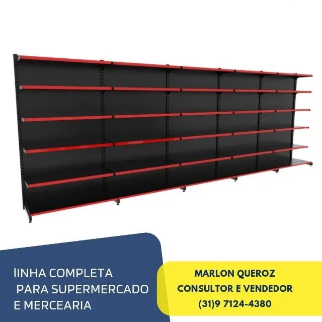 Gondola de Aço Preta 2M Polar 30x40CM