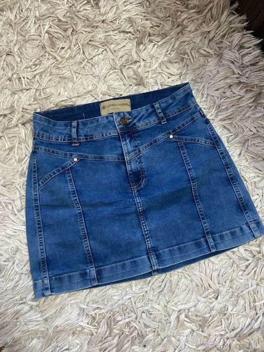 Saia jeans feminina  - Foto 2