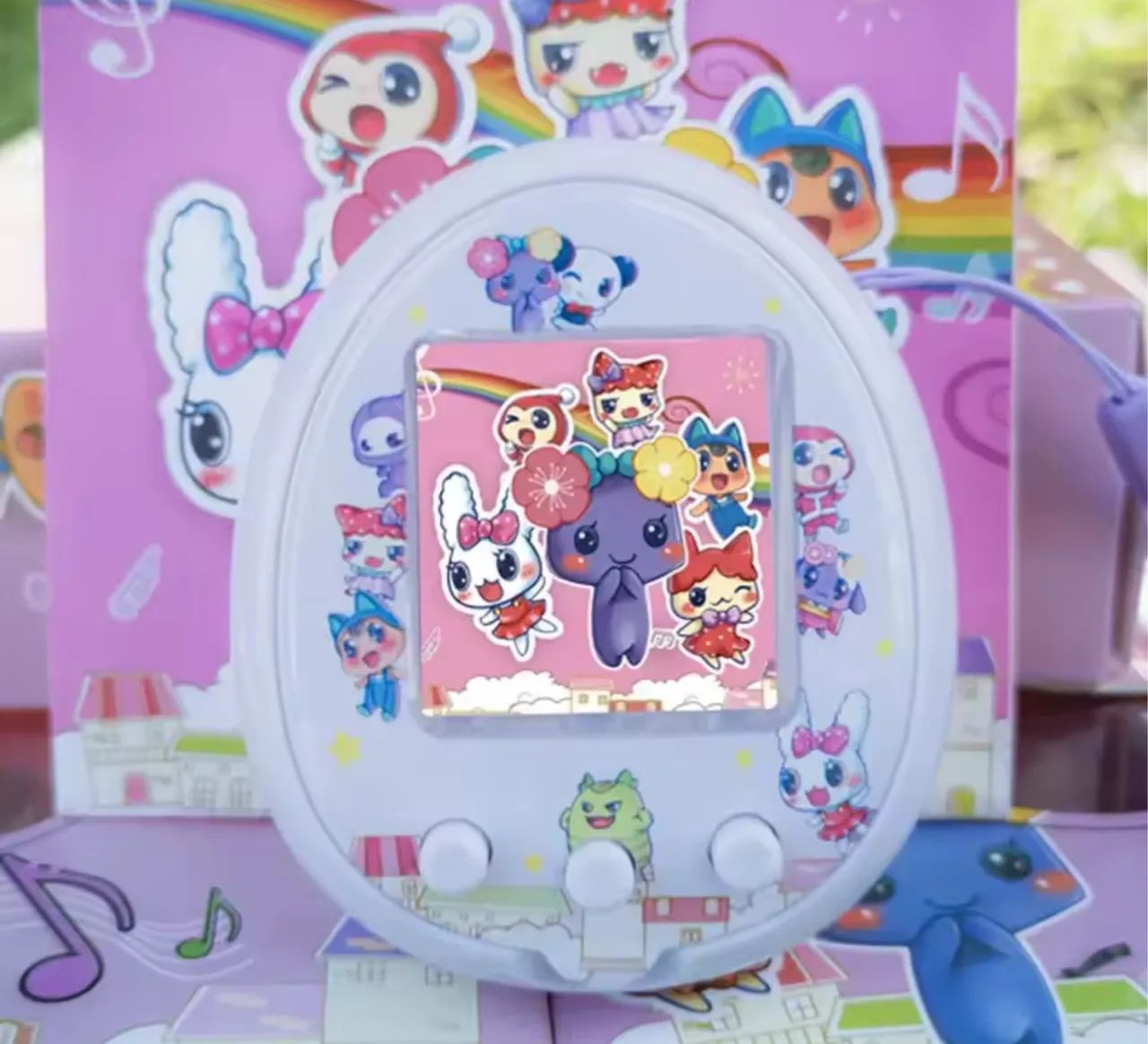 Tamagotchi Qpet Recarregável Rosa e Roxo - Foto 3