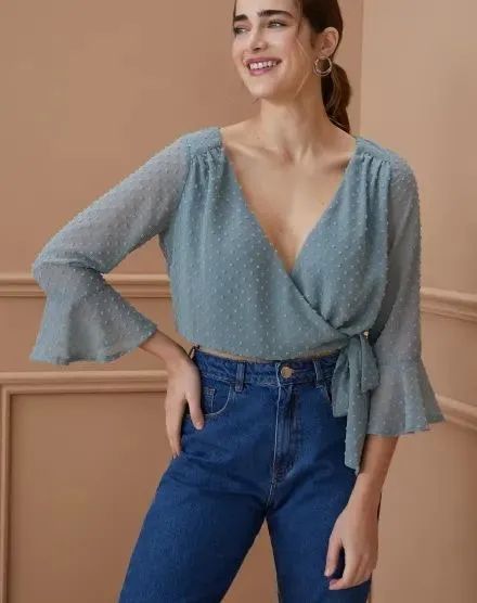 blusa transpassada Amaro PP P