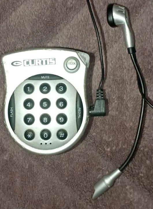 Telefone fixo de lapela - fone de ouvido e microfone