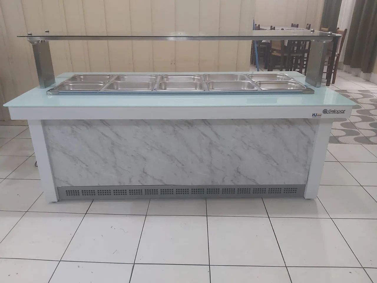 NZ. Buffet 2 metros 10 cubas+tampas inox GELOPAR 