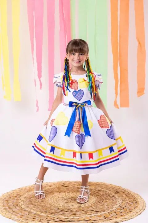 1 ao 12 Vestido Marie Junino Luxo Arraiá da Quermesse da Noiva/Noivinha