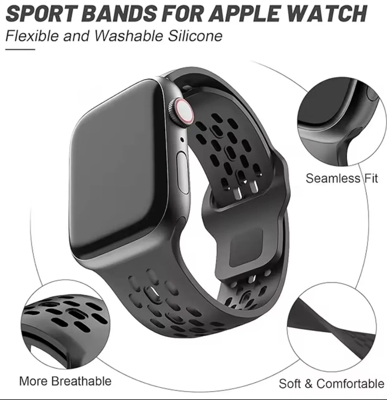 Pulseira pra AppleWatch Silicone 38 a 46mm Azul escuro  - Foto 2