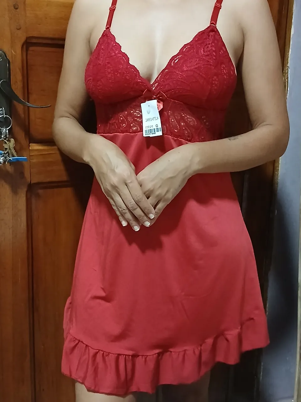 Camisola Vermelha de Renda