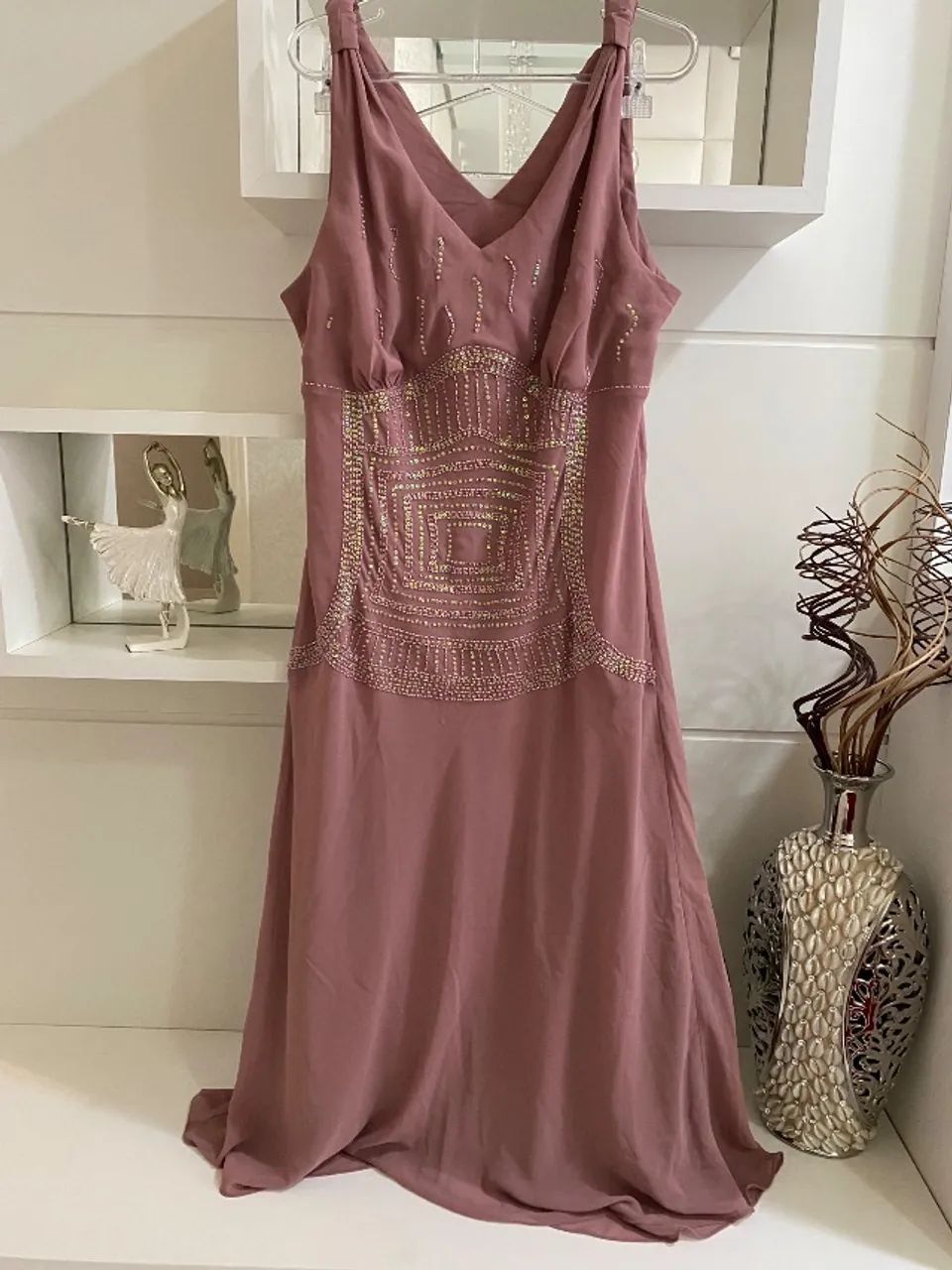 Vestido mídi G1 rose
