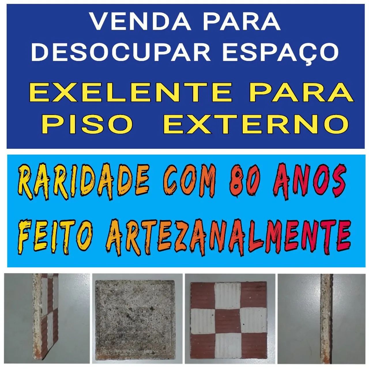 70 M2 (1800 PÇS) LADRILHO HIDRÁULICO PARA PISO USADO ANTIGO COM MAIS DE 80 ANOS 20 X 20  - Foto 2