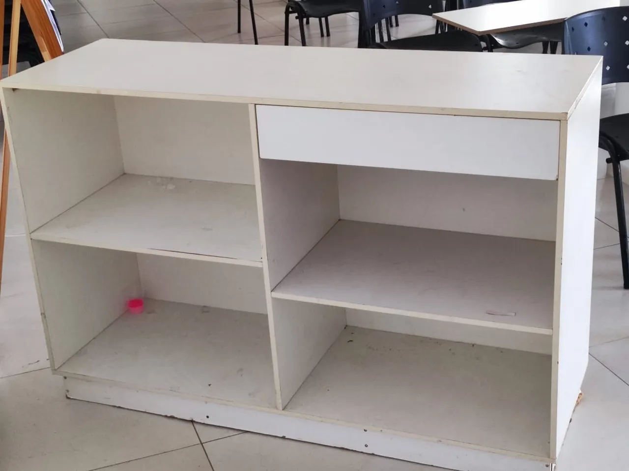 Balcão Organizador Branco com nichos 