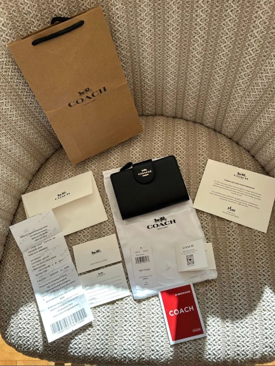 carteira coach corner zip preto coach