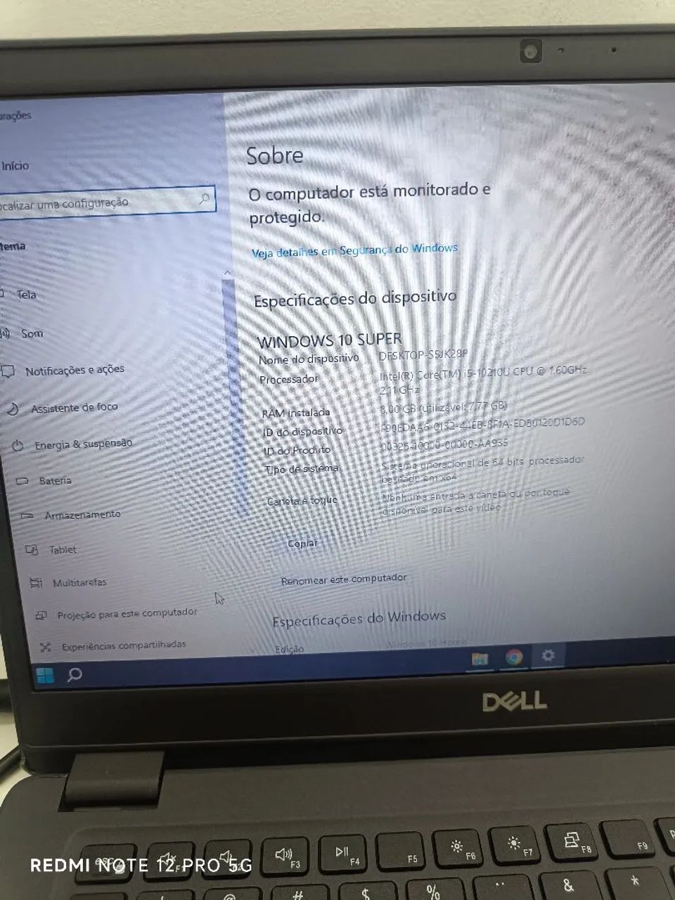 Dell (10 geração) i5 2.18 , 8 GB, NVME 128 gb - Foto 6