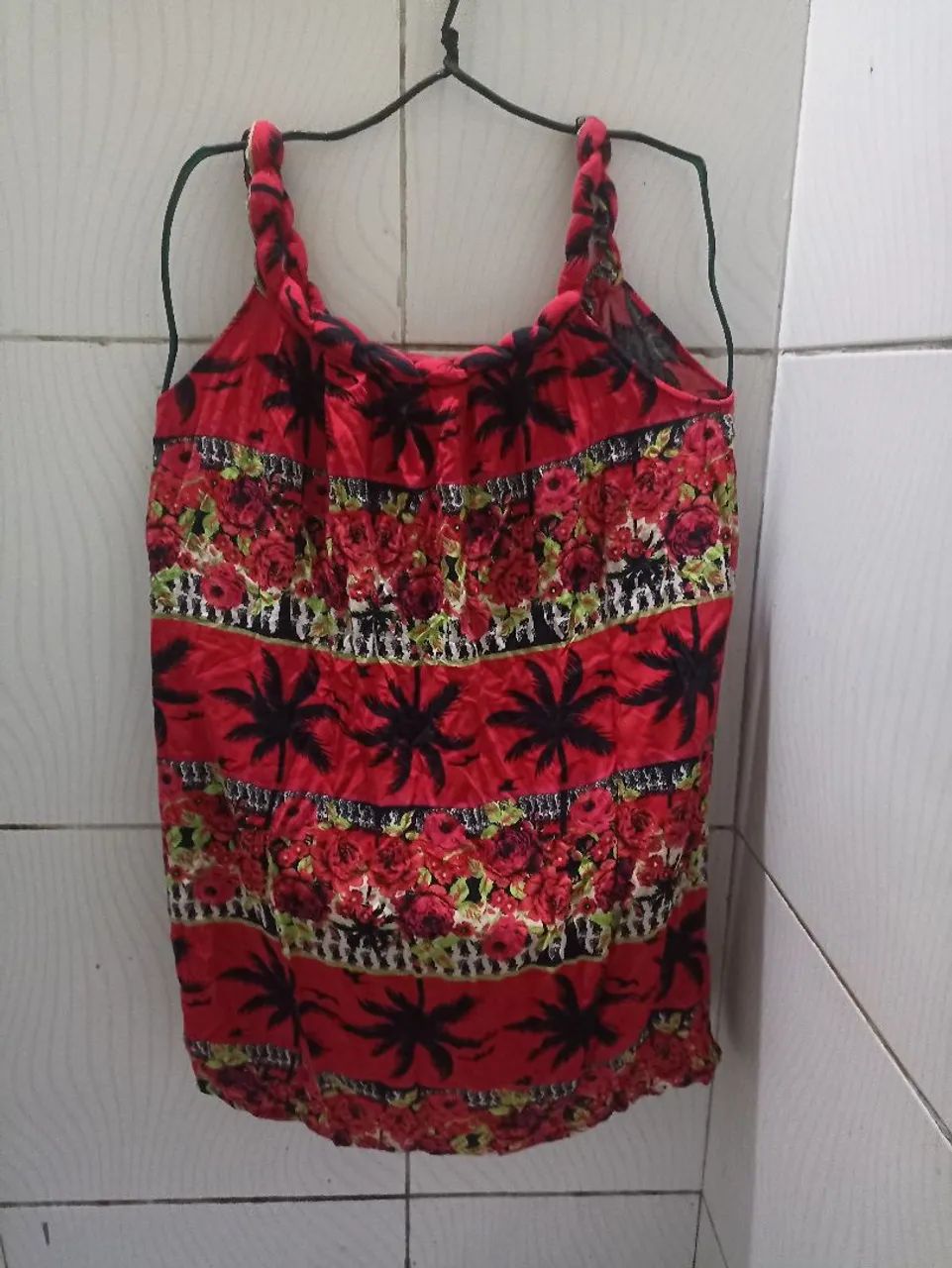 Vestido Vermelho Estampado Feminino GG  - Foto 4