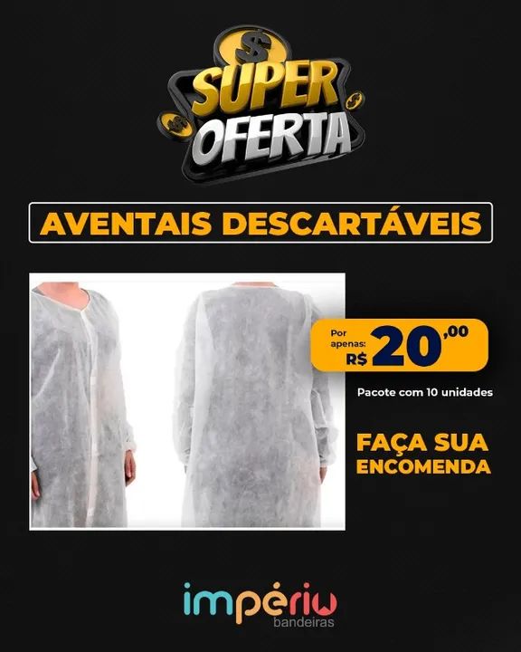 AVENTAL DESCARTÁVEL - PACOTE COM 10 UNIDADES
