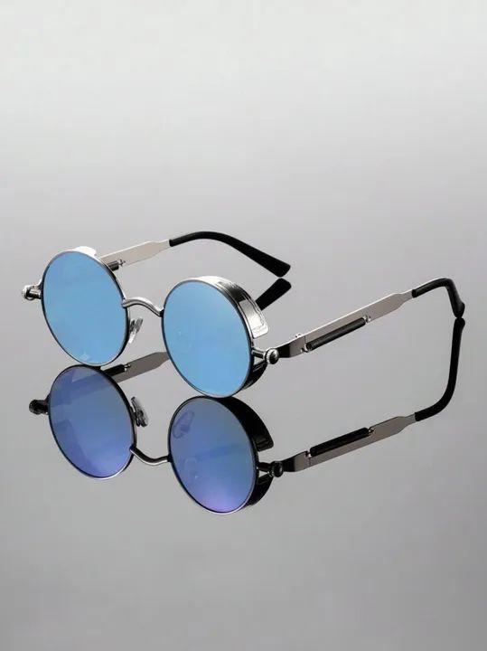 Óculos de Sol Masculino Vintage Redondo - Foto 3