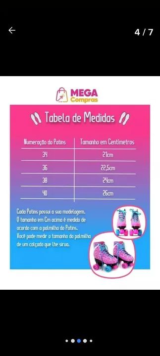 Patins Rosa com Rodas - Foto 3