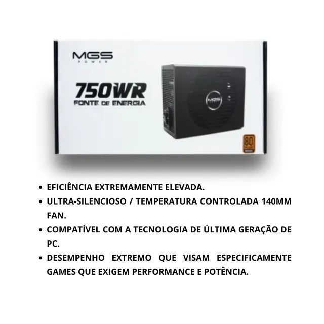 Fonte MGS Power 750WR 80Plus Bronze PC