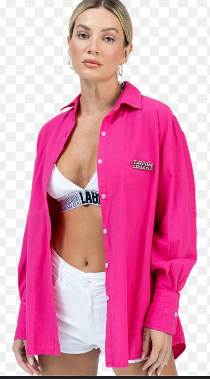 Camisa Oversized Rosa - Tamanho M