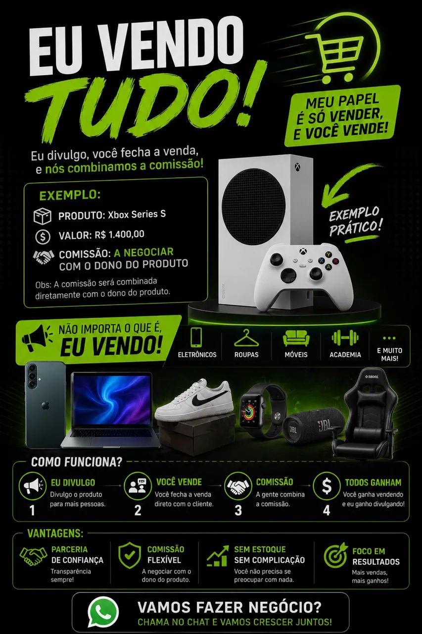 Trabalho com vendas - vendo seu produto 