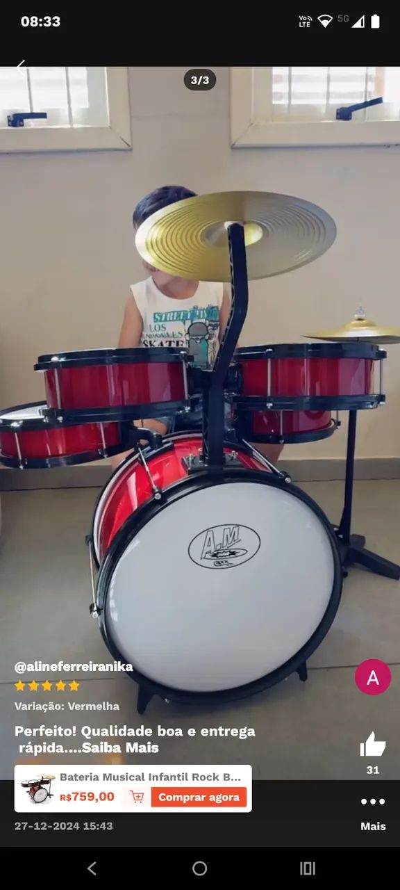 Bateria infantil  - Foto 3