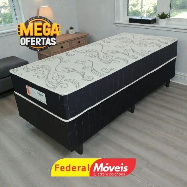 Cama Box Solteiro topazio 88x188cm Base e Colchão SUPER OFERTA