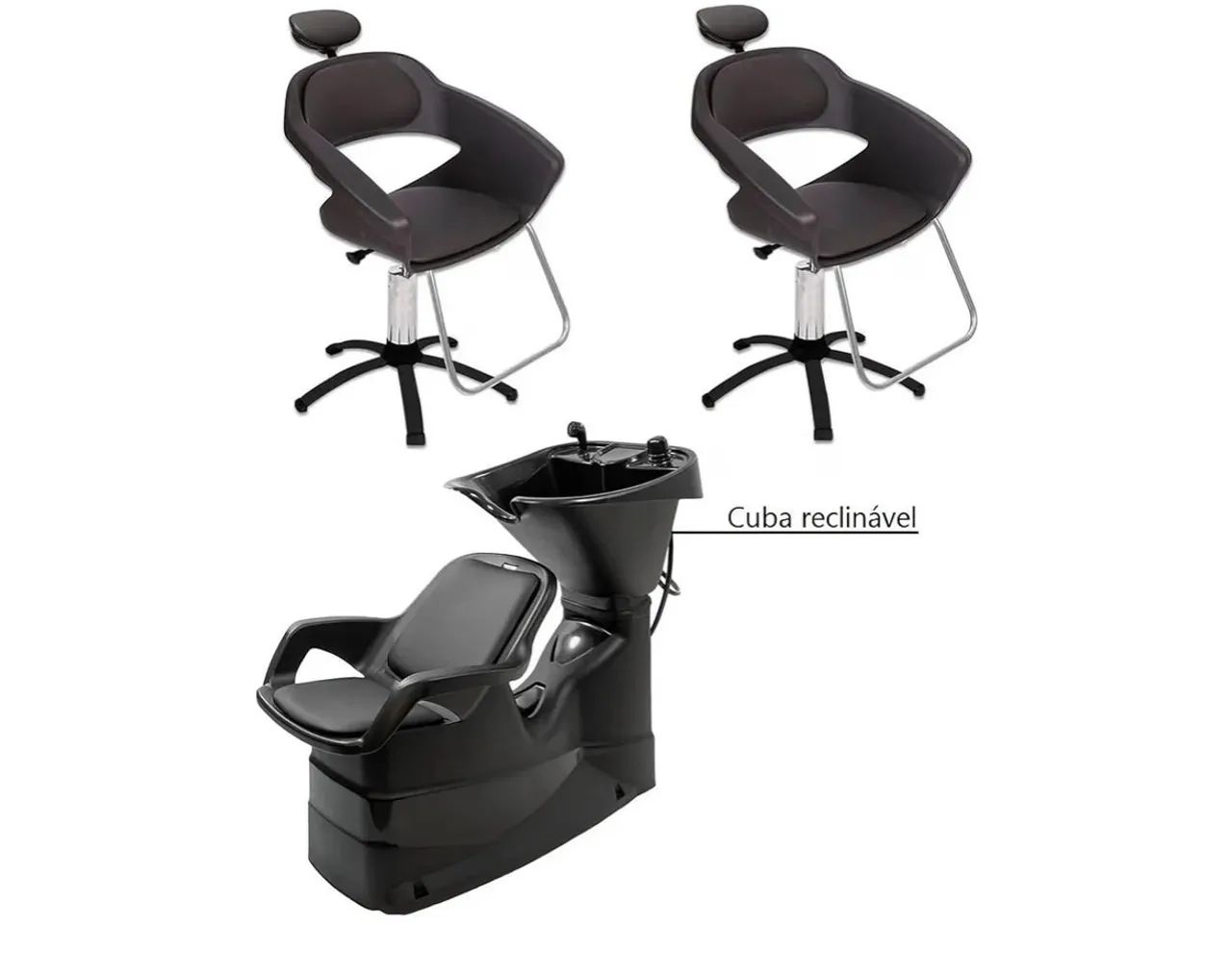 Kit cabelereiro -lavatório e cadeiras para salão de beleza ou barbearia - Foto 3