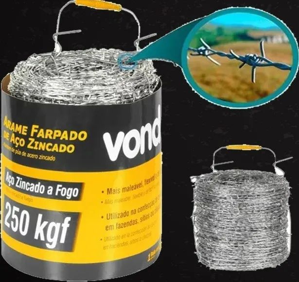 Arame Farpado 250kGF 1,60mm -  250m e 500m  Vonder - Foto 4