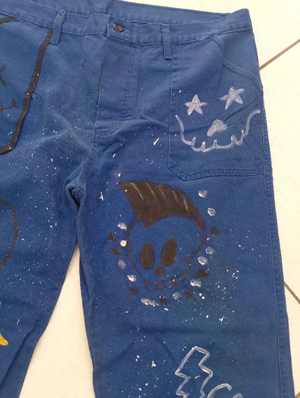 Calça pintada a mão  - Foto 3