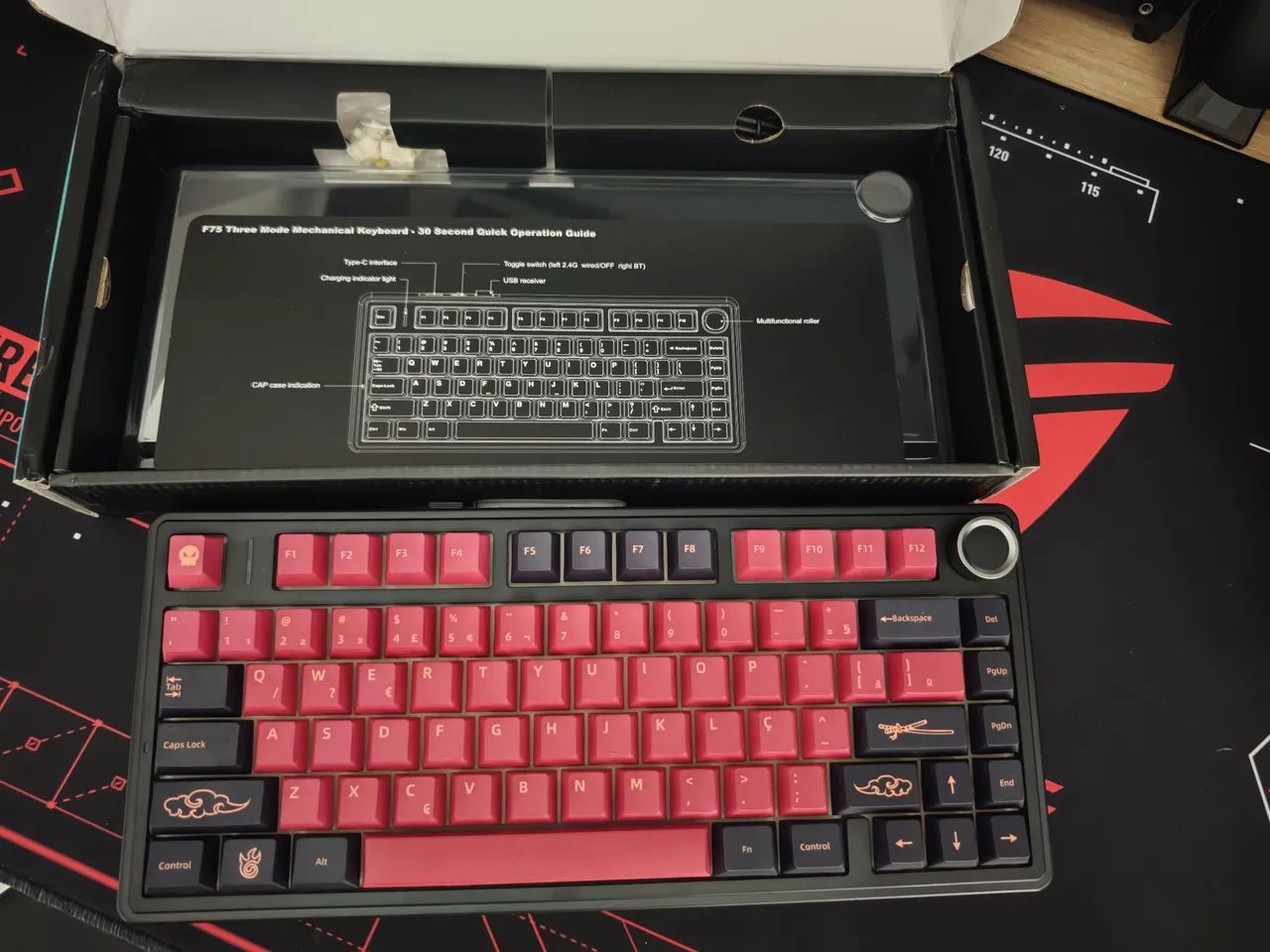 AULA F75 Teclado mecânico Three-mode RGB backlight