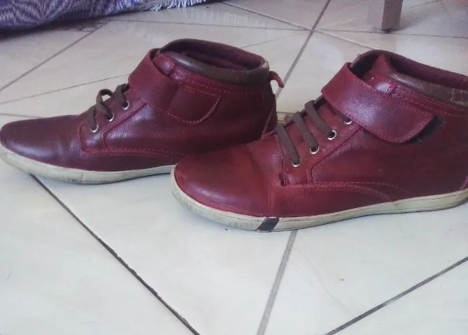 Tênis Bota Fiveblu Couro Bordô - Usado - Nº 41 - Foto 2
