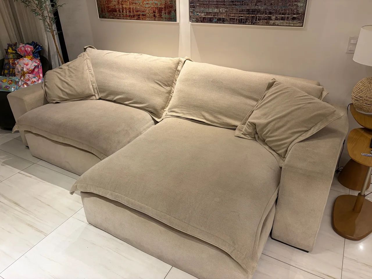 Sofá retrátil reclinável 3,00 cinza - Foto 3