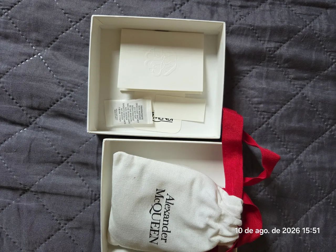 Pulseira de couro e prata Alexander McQueen  - Foto 2