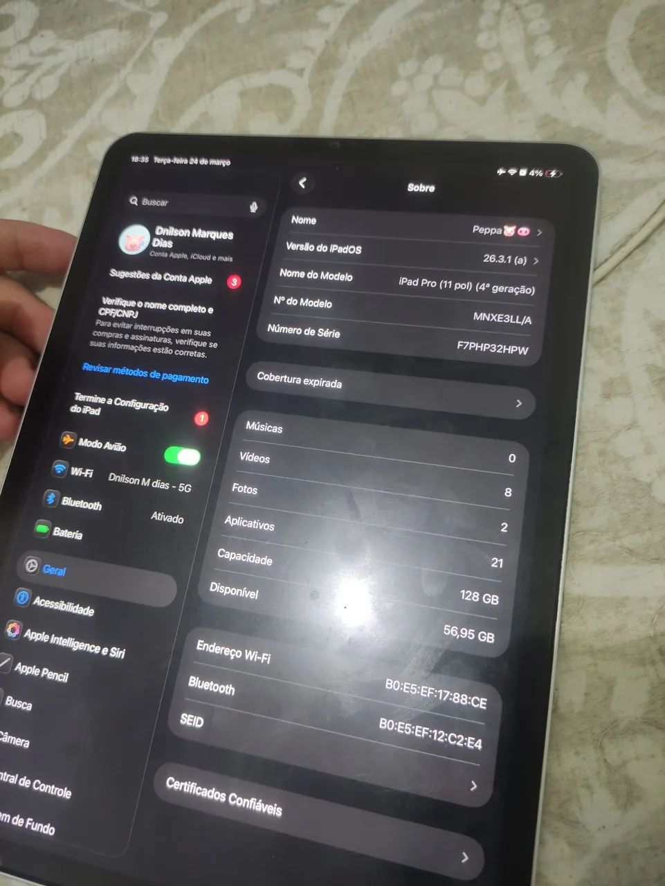 IPAD PRO M2 128GB TELA 11"470095348463063041