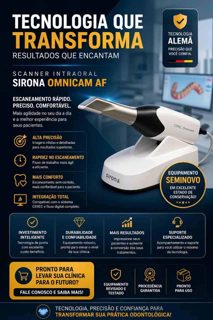 Scanner Intraoral Sirona Omnicam AF CEREC | Alta Precisão | Seminovo - Foto 5