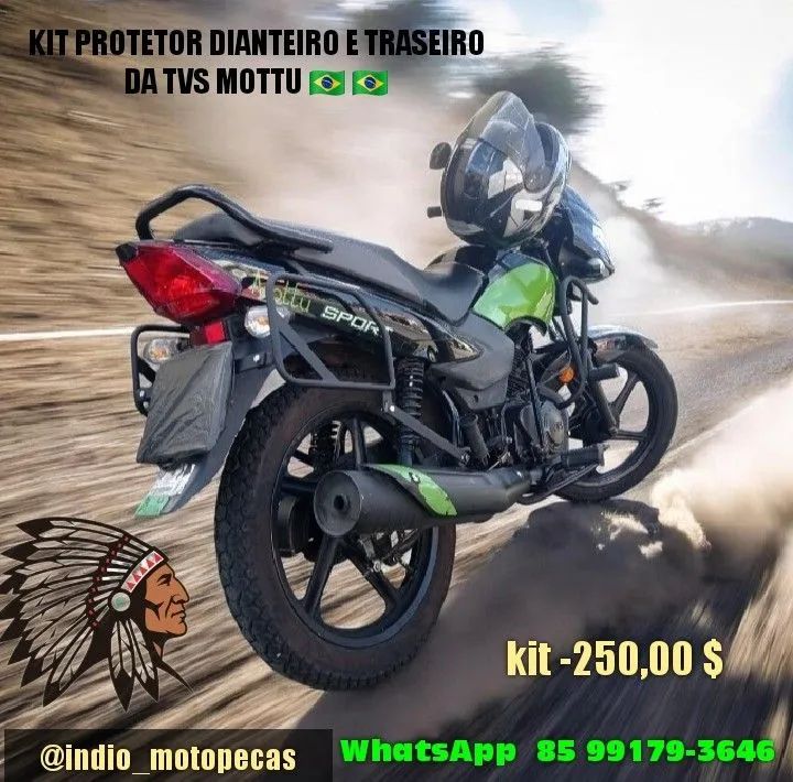 Kit protetor dianteiro e Traseiro da tvs mottu 