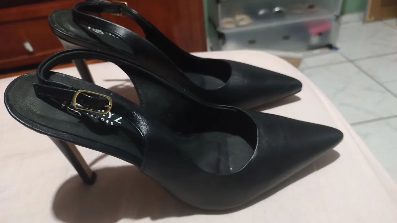 Scarpin Slingback Rayz Shoes Preto - Foto 3