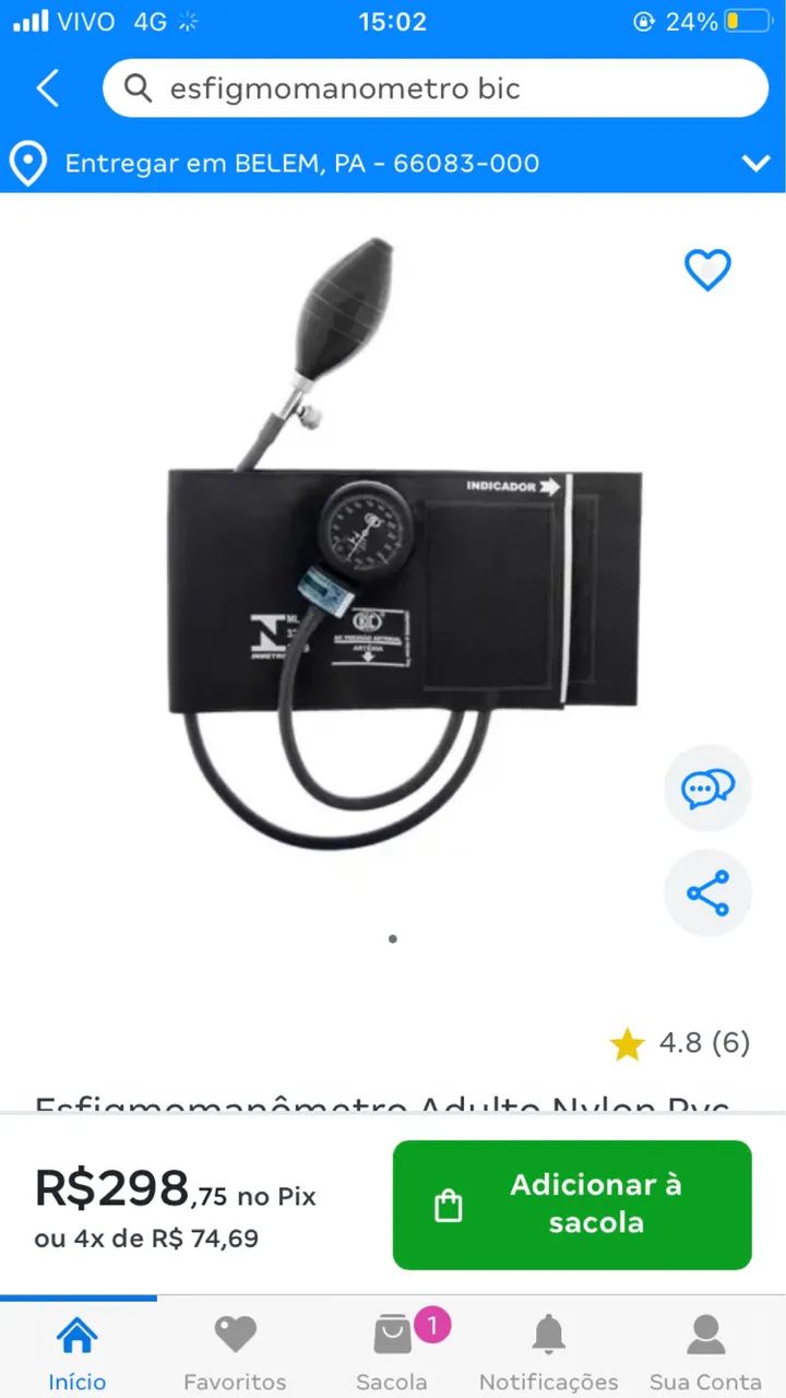 Kit com estetoscópio e esfigmomanômetro (bic) nunca usados  - Foto 2