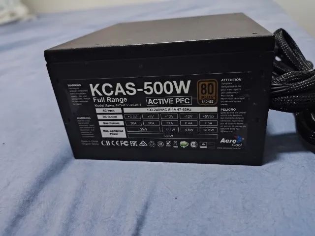 Fonte Aerocool KCAS 500W 80 Plus Bronze PFC Ativo - Foto 2