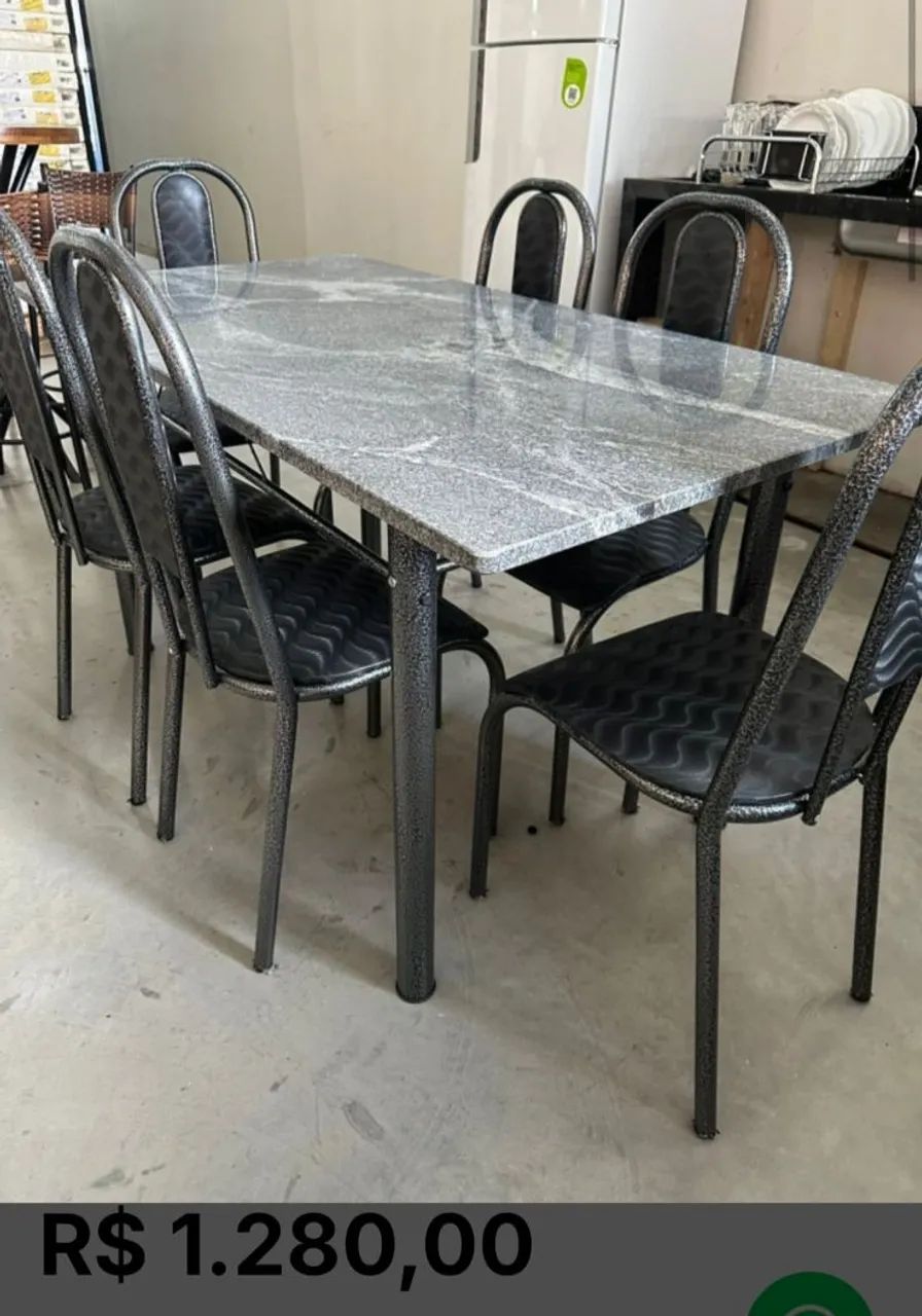 Mesa de mármore com 6 cadeiras novas $1179,99 entrega grátis 