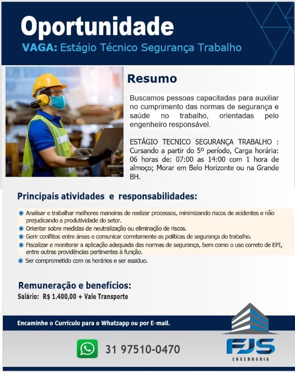 Estágio Técnico Segurança Trabalho