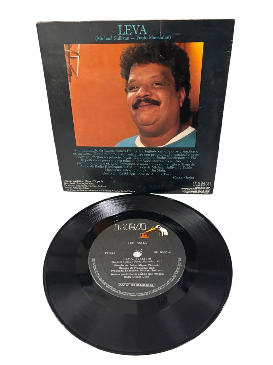 vinil de 7 polegadas do artista Tim Maia, lançado pela RCA em 1984 - Foto 2