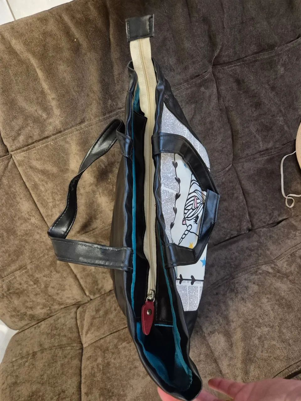 bolsa de ombro preta unicórnio - Foto 2