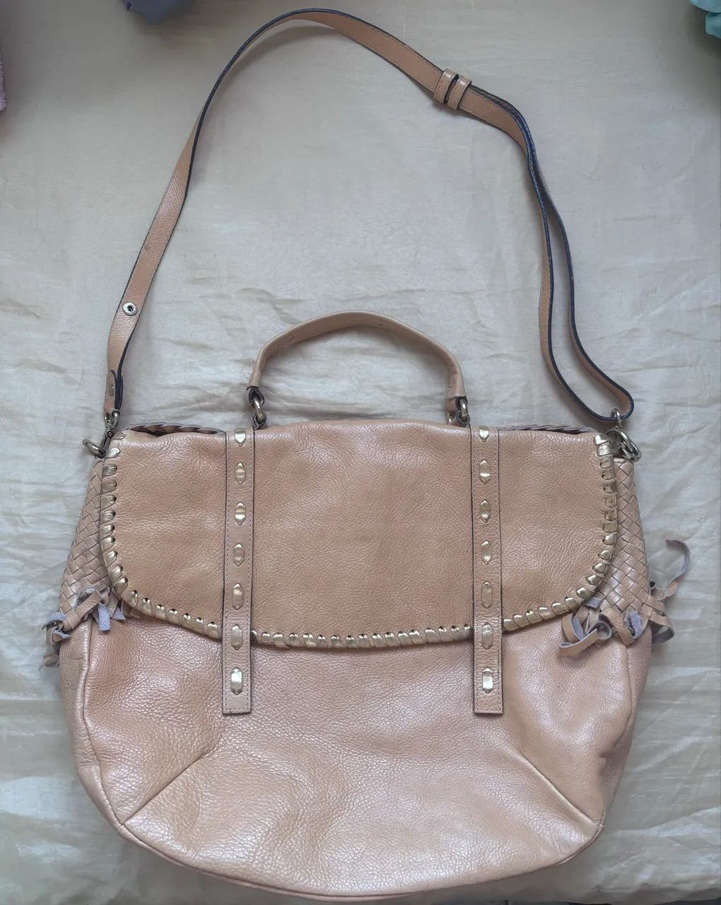 Bolsa de couro tiracolo Arezzo Bege  - Foto 2